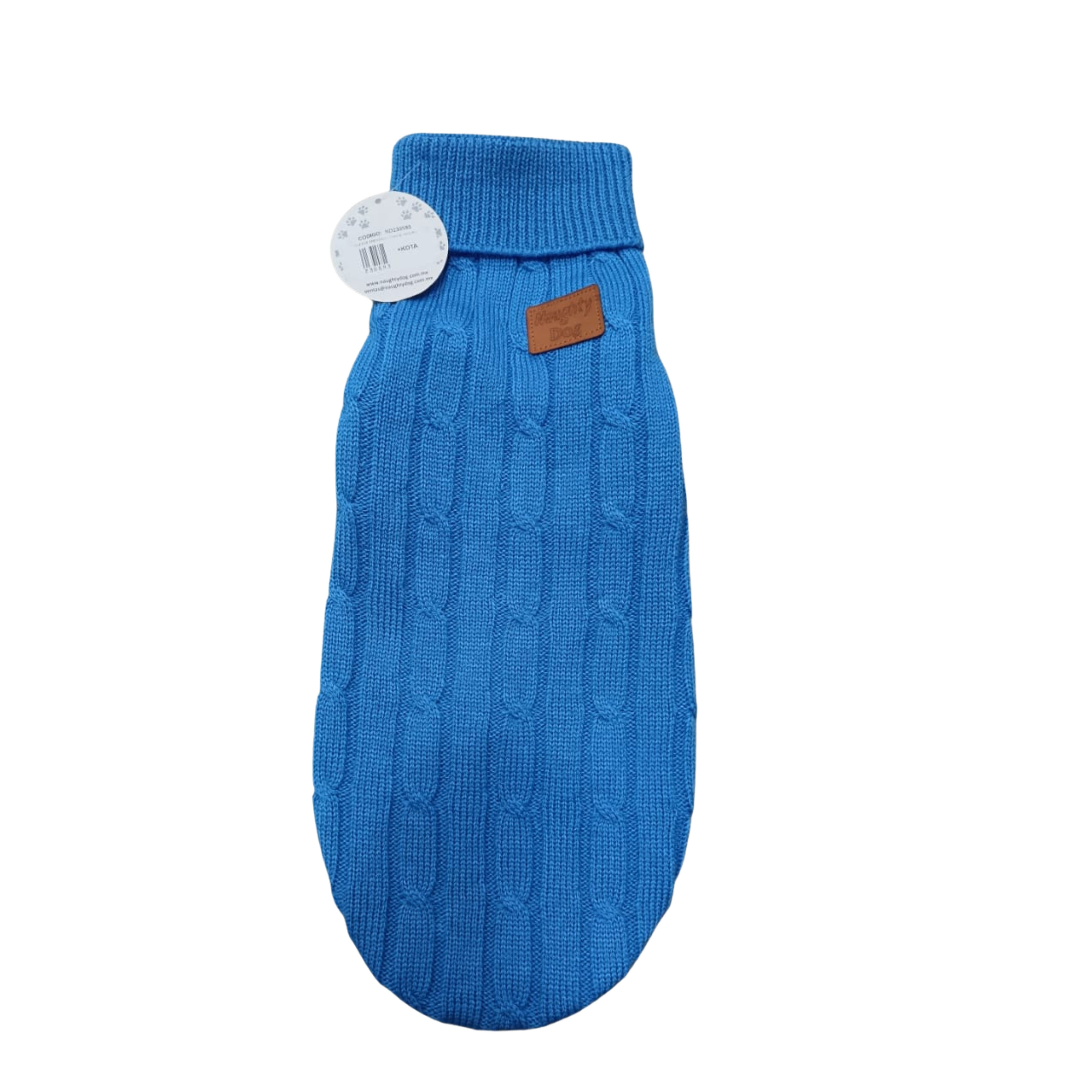 Naughty Dog - Suéter Para Perro Trenzado Color Azul MD
