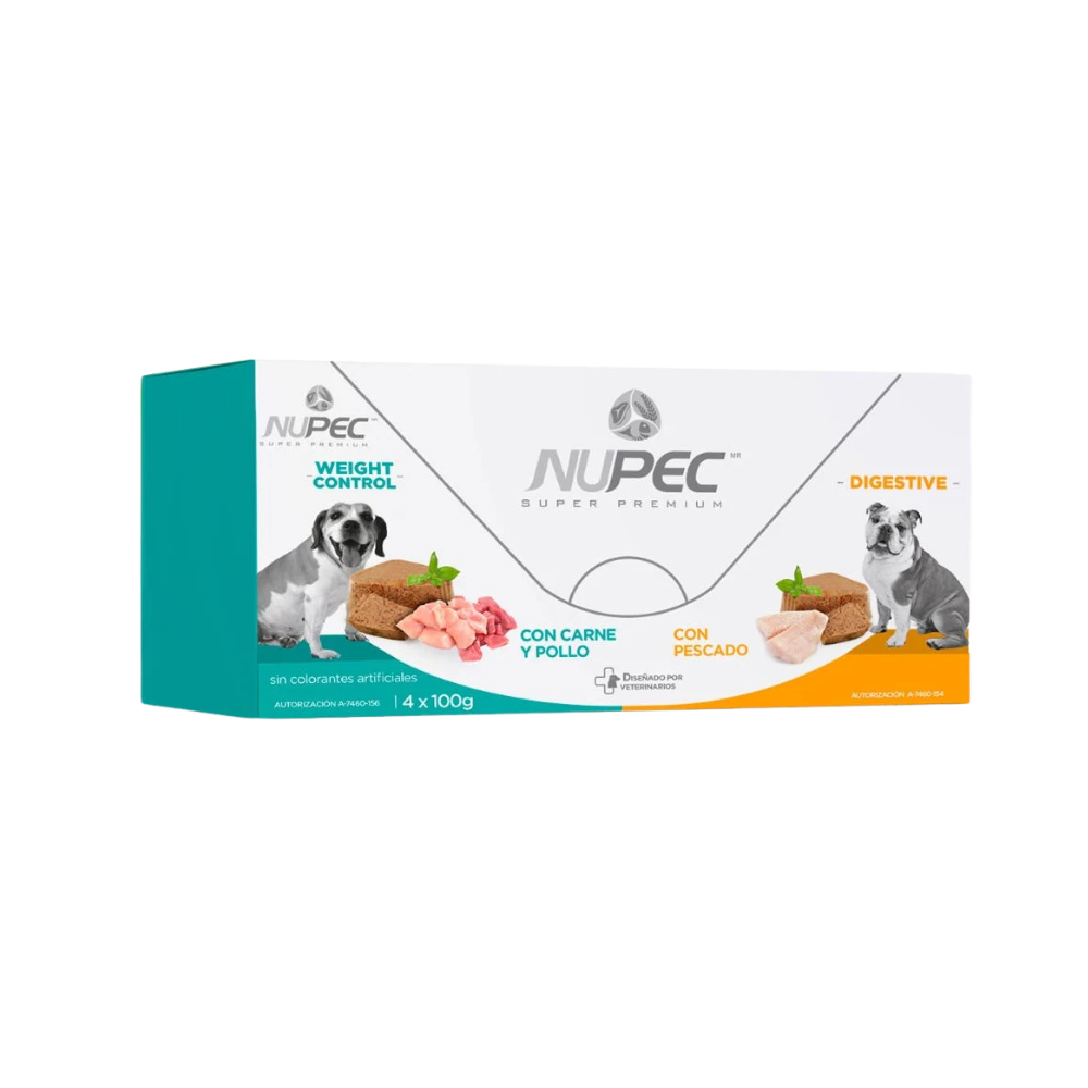 NUPEC - Alimento Húmedo En Lata Para Perro Adulto Control De Peso Y Digestivo 4 Pz De 100 g