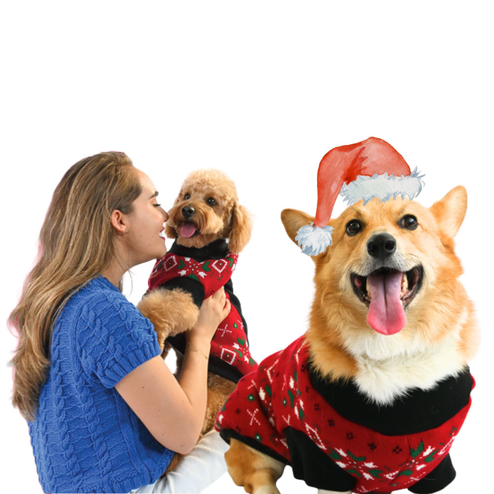 ZOOETERS - Suéter Navideño Color Rojo Para Perro T6