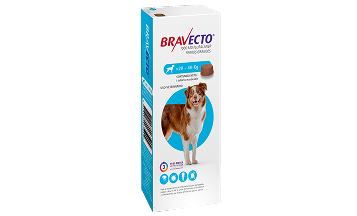 MSD BRAVECTO - Tableta Antipulgas 1000 Mg Para Perro De 20 A 40 Kg 3 Meses de Protección