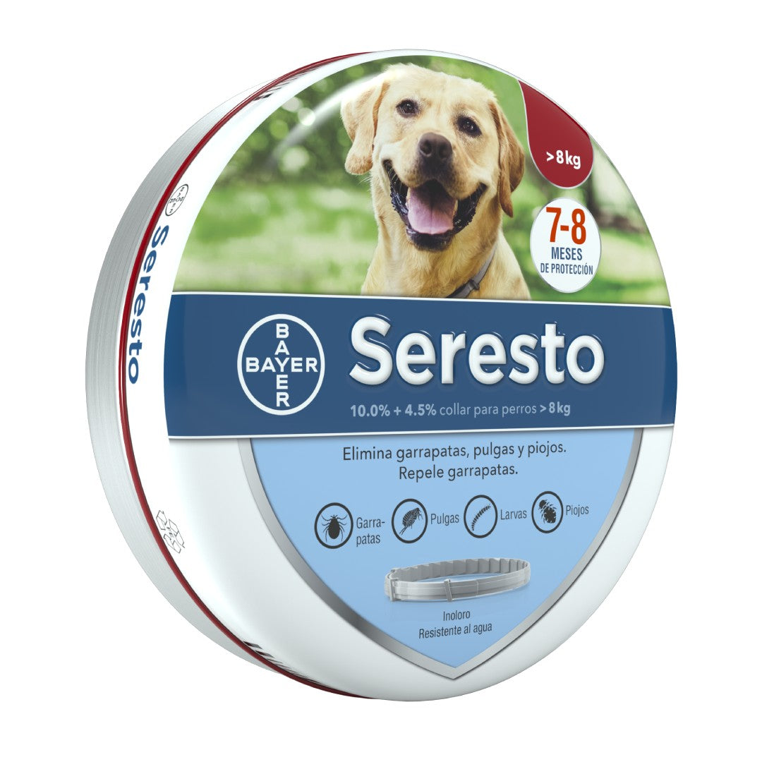 SERESTO - Collar Antipulgas y Garrapatas Para Perros Mayores a 8 Kg