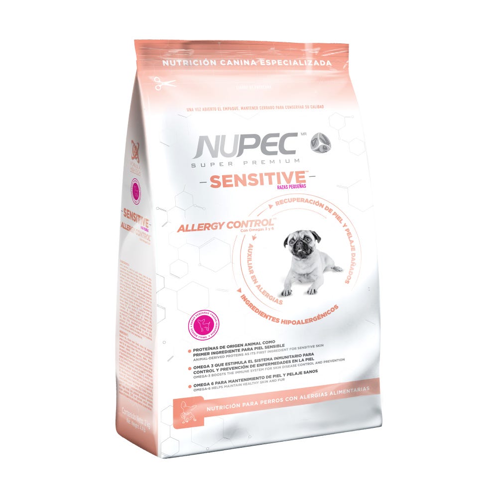 NUPEC - Sensitive Alimento Seco Para Perro Adulto Control De Alergias Razas Pequeñas 8 Kg