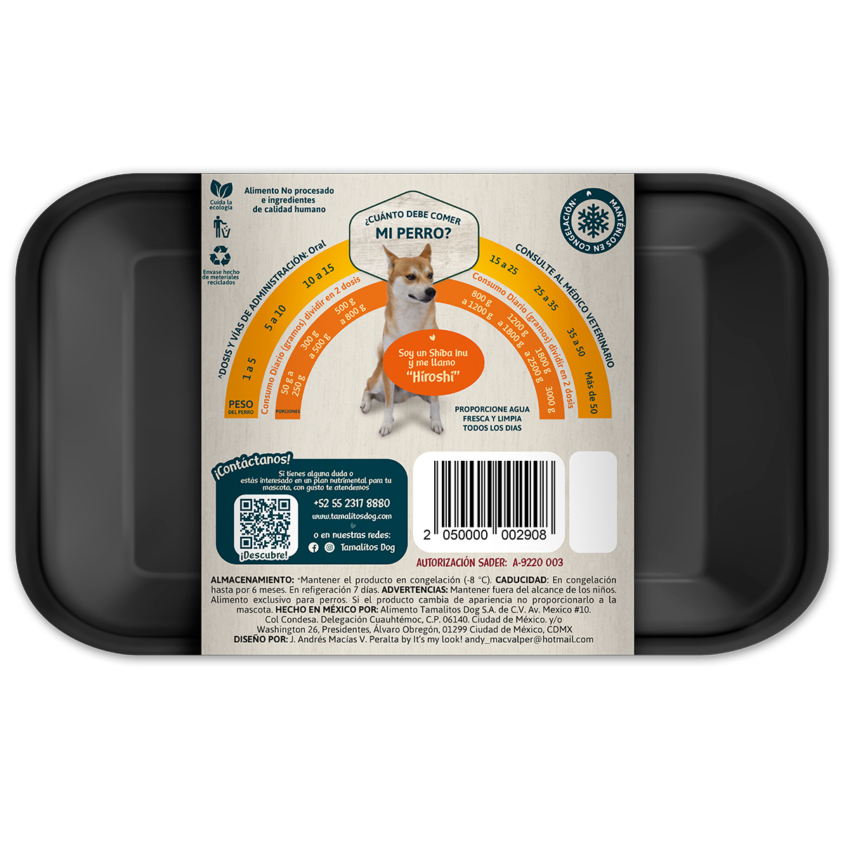 Tamalitos Dog Alimento Natural Congelado Para Perro Adulto Proteína Cerdo - 800 GRAMOS - Image 2