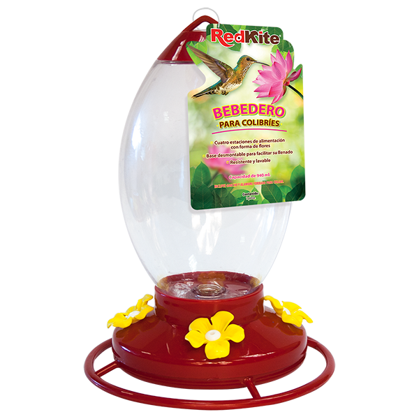 REDKITE - Bebedero Para Colibríes Con 4 Estaciones 940 ml