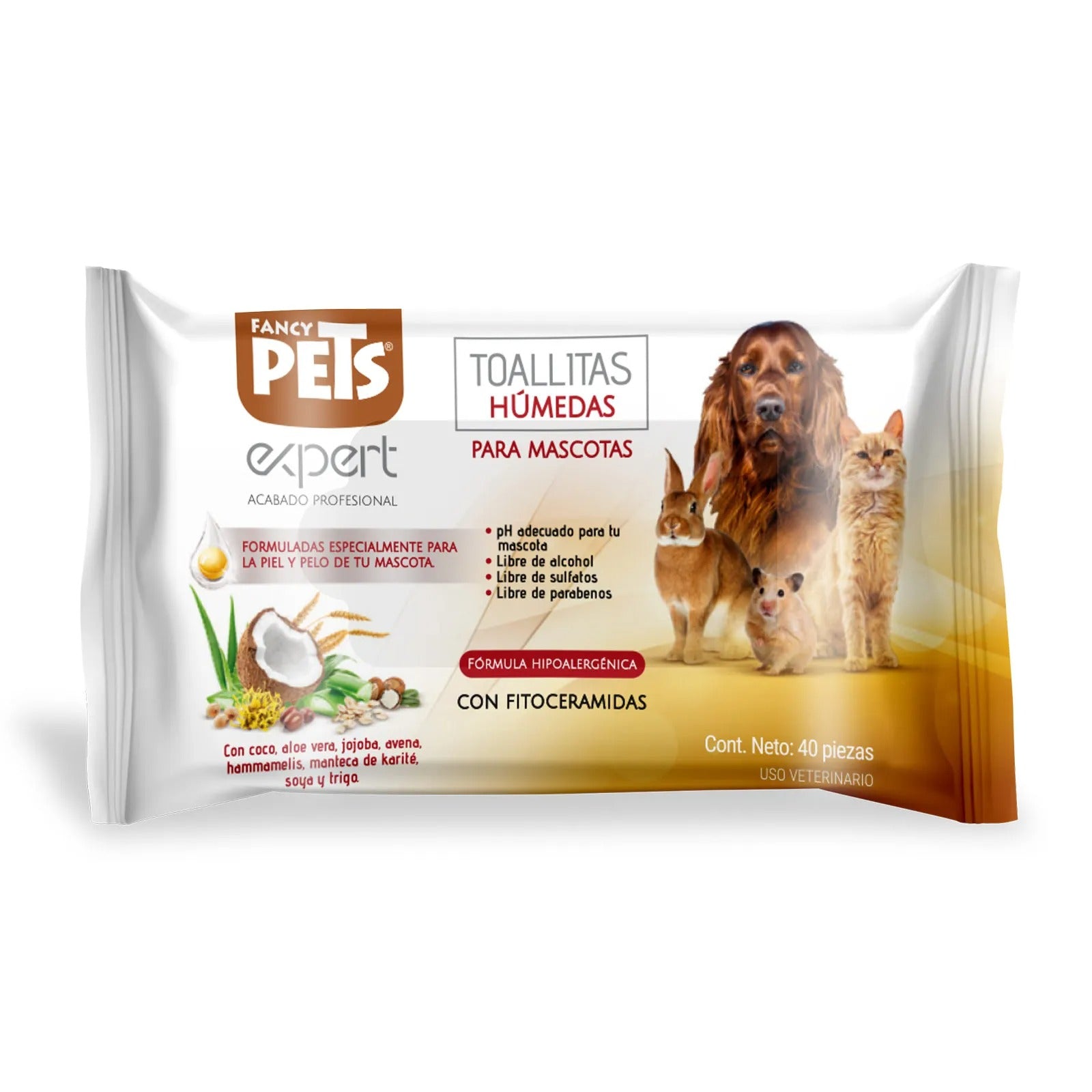 Fancy Pets Expert Toallitas Húmedas — 40 piezas