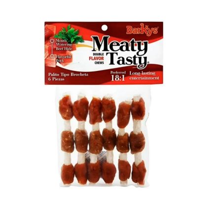 BARKYS - Premios Para Perro Meaty Tasty Brochetas de Res 6 Pzs