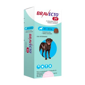 MSD BRAVECTO - Tableta Antipulgas Para Perro De 20 A 40 Kg 400 Mg 1 Mes de Protección