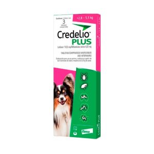ELANCO - Credelio Plus Antiparasitario Para Perro De 2.8 A 5.5 Kg 3 Tabs 112.5 Mg