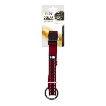 FANCY PETS - Collar Reflejante Rojo Para Perro Med