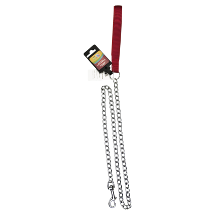 FANCY PETS - Correa De Cadena Metálica Roja Parar Perro 120 Cm