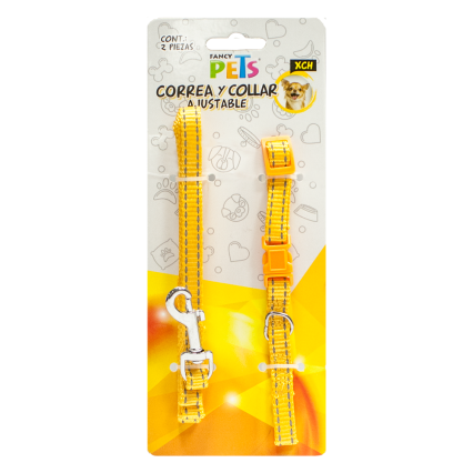 FANCY PETS - Correa Y Collar Reflejante Ajustable Xch Para Perro