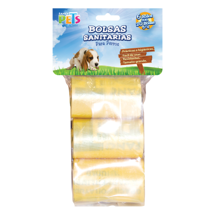 Bolsas Sanitarias (6 Rollos) Fancy Pets - 120 Pz Fl7162