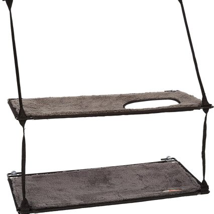 K&H - Cama Doble Para Gato En Ventana Color Gris 31X59 Cm