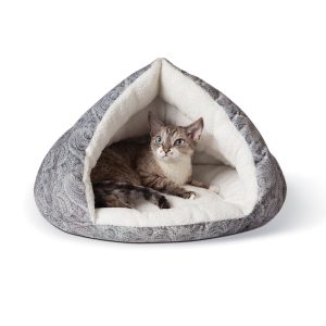 K&H - Cama En Forma De Pera Color Gris Para Gato 43x10 Cm