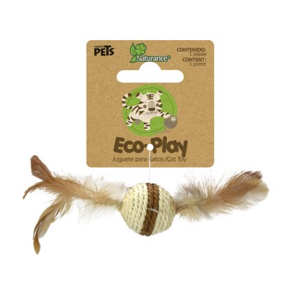 NATURANCE - Juguete Eco Bola Con Plumas Para Gato