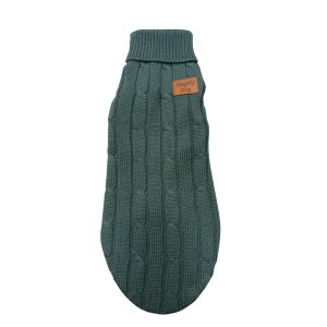 Naughty Dog - Suéter Para Perro Trenzado Color Verde Militar MD