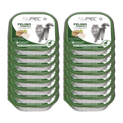 NUPEC - Pack Alimento Húmedo En Lata Para Gato Adulto Hairball 16 Pz De 100 g