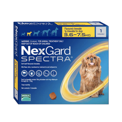 NexGard Spectra 3 Tabletas De 3.6 kg a 7.5 kg (UNICAMENTE BAJO PEDIDO)