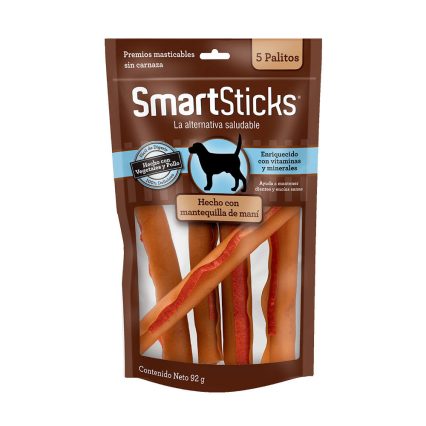 SMART BONES - Premios Para Perro Sticks Cacahuate 5 Pzas