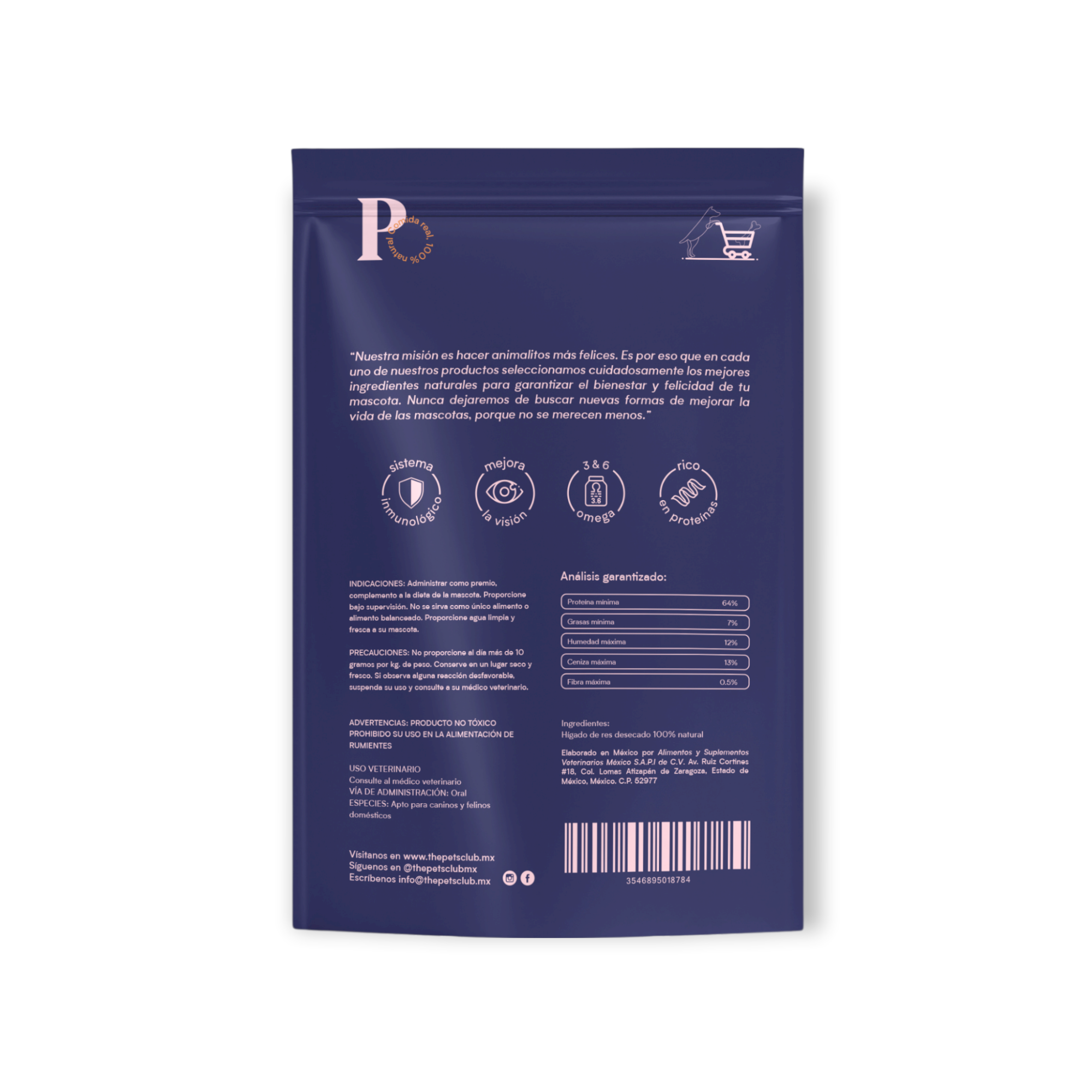 The Pets Club Premios Deshidratados con Sabor Hígado de Res para Perros y Gatos (120 g) - Image 2