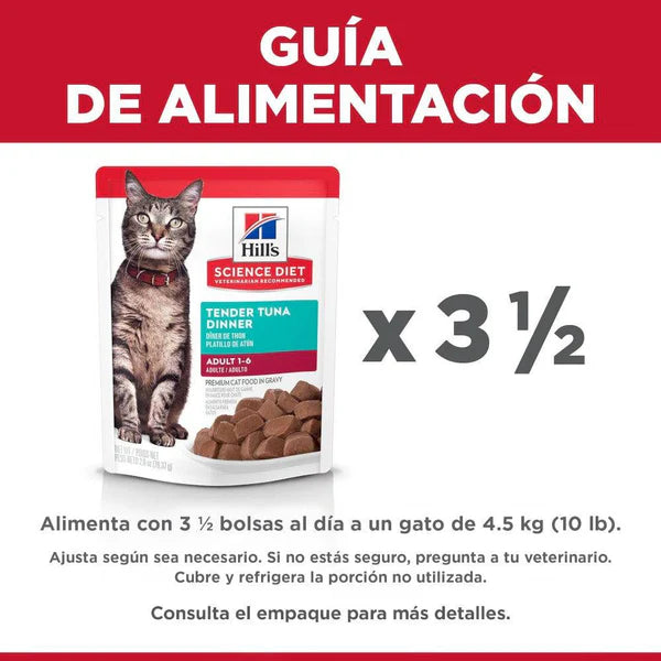 Hill's Science Diet Alimento Húmedo Gato Adulto Receta Atún Trocitos en Salsa 79 g - Image 2