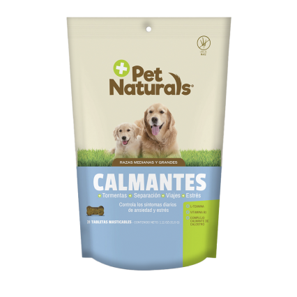 Calmante Natural P/Perro Razas Medianas y Grandes Pet Naturals 31.5 g 21 tabletas masticables